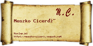 Meszko Ciceró névjegykártya